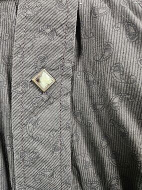 Larry Mahan Brown Button Down Western Shirt with Paisley Design